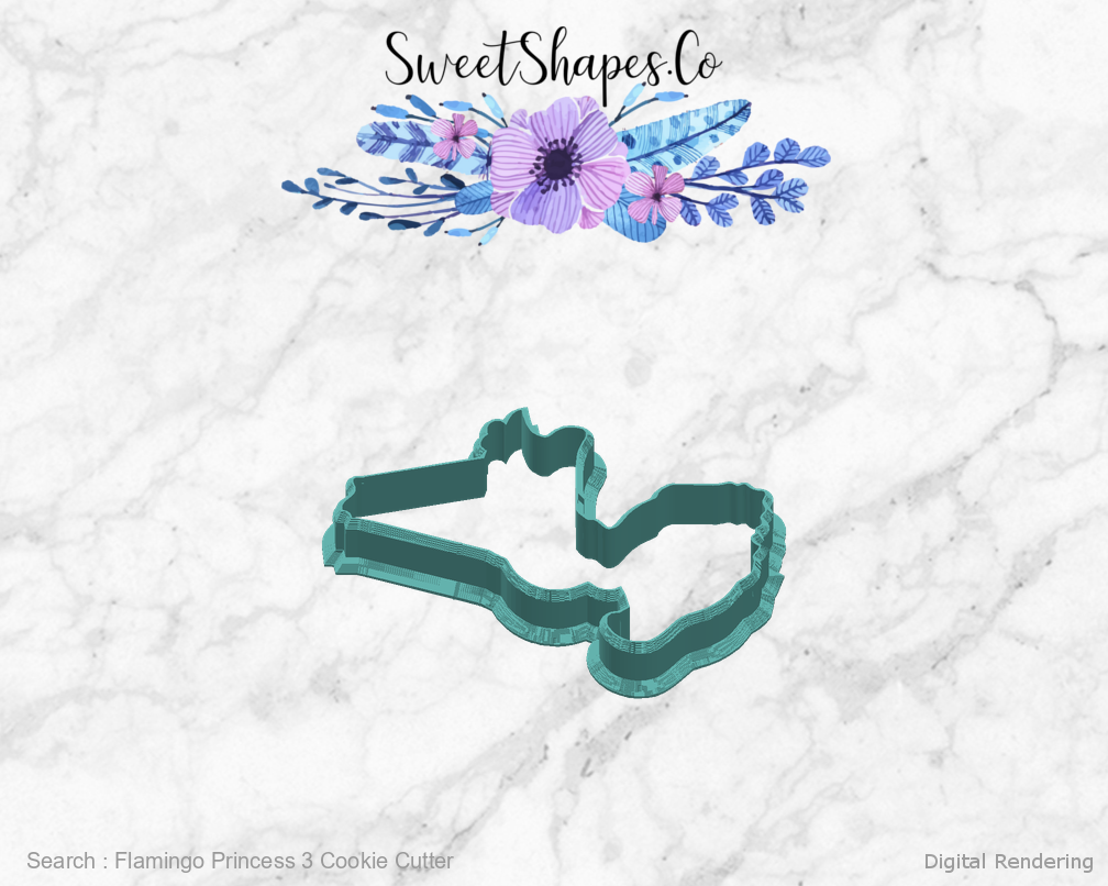 Flamingo Princess 3 Cookie Cutter — right view