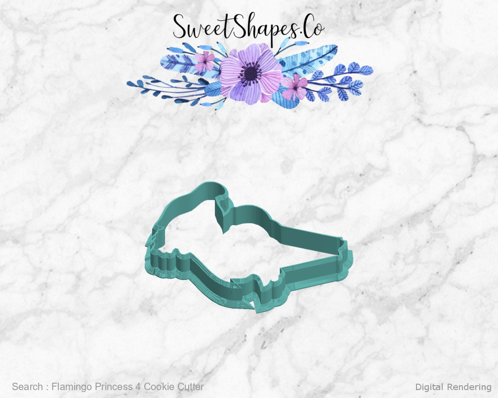 Flamingo Princess 4 Cookie Cutter — left view