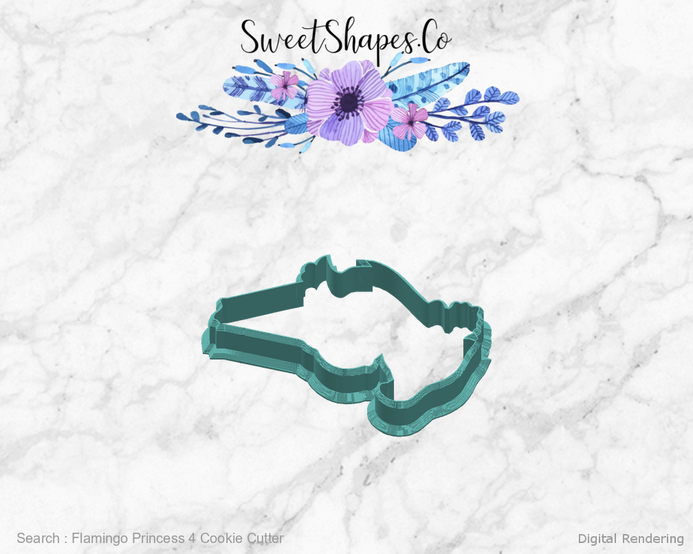 Flamingo Princess 4 Cookie Cutter — right view