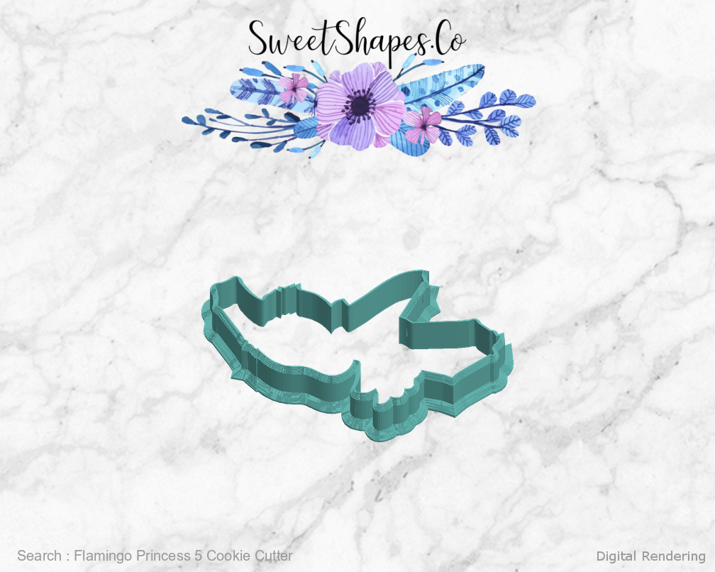 Flamingo Princess 5 Cookie Cutter — left view