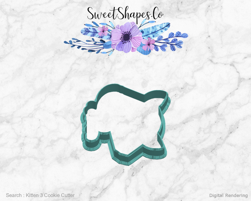 Kitten 3 Cookie Cutter — right view