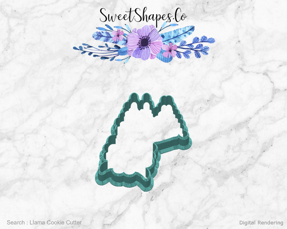 Llama Cookie Cutter — back view