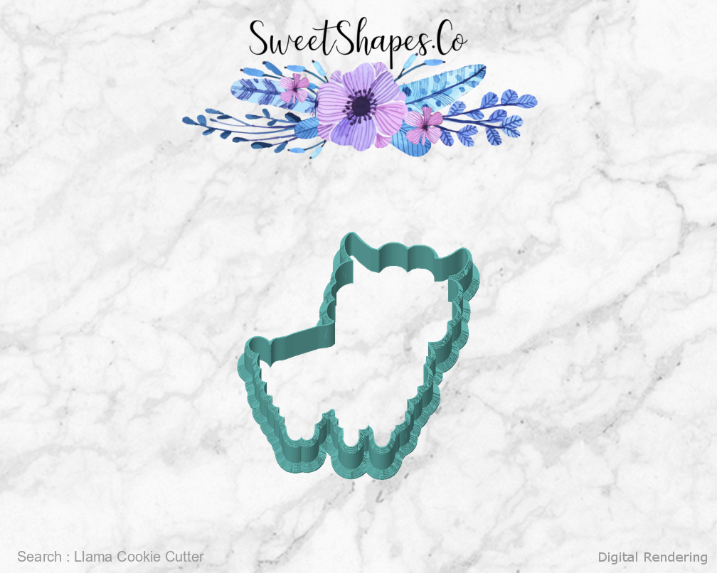 Llama Cookie Cutter — front view