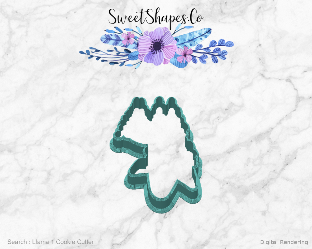 Llama 1 Cookie Cutter — back view