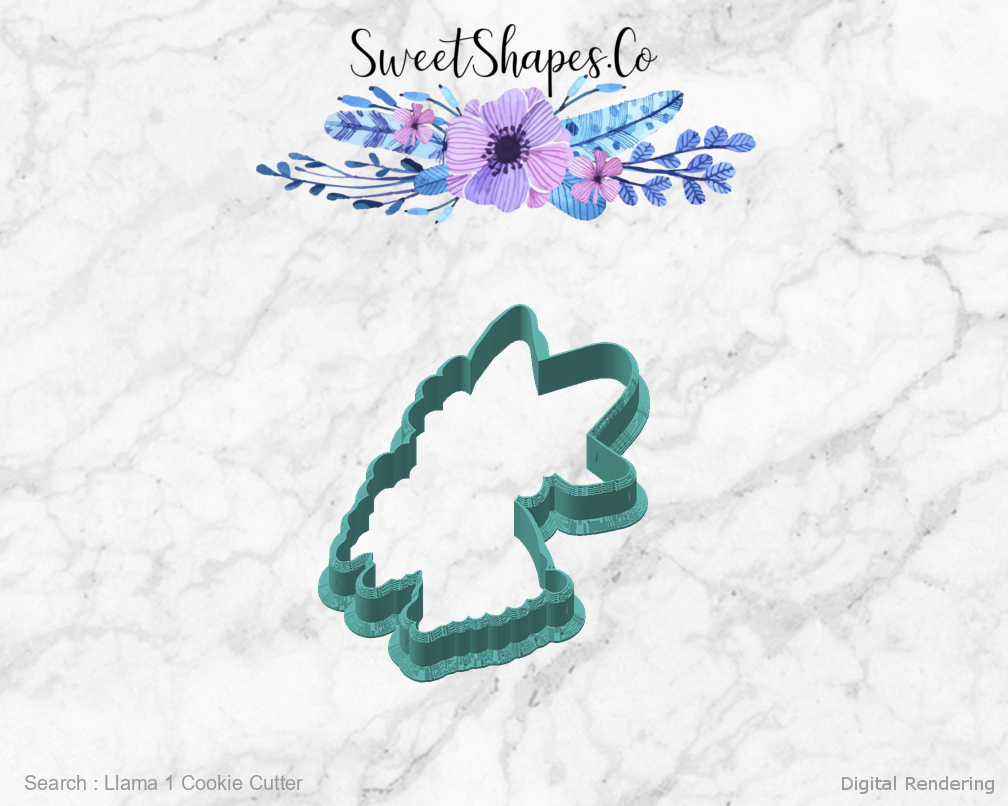 Llama 1 Cookie Cutter — angled front view