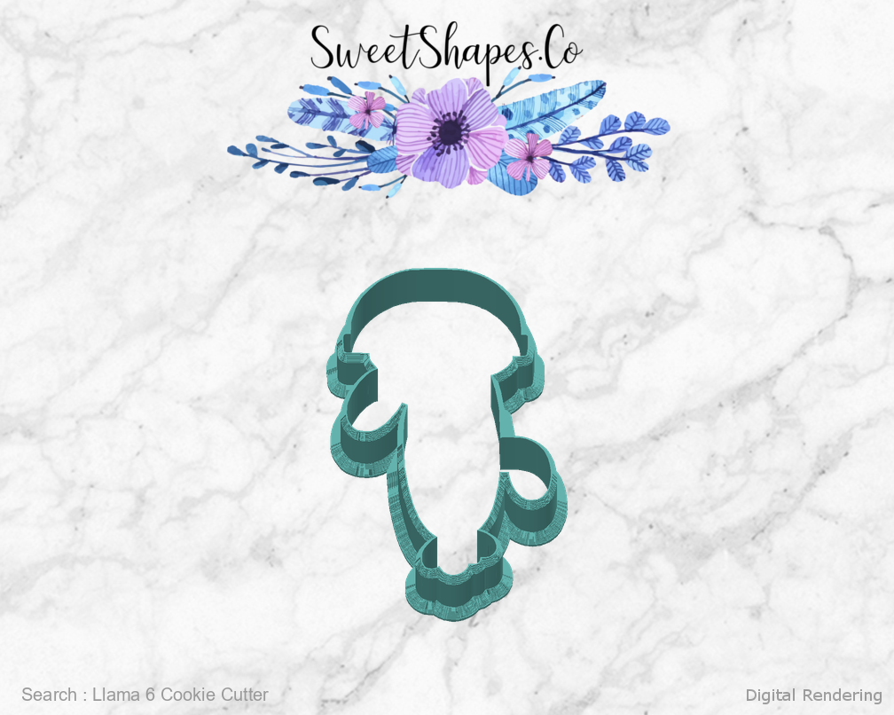Llama 6 Cookie Cutter — back view