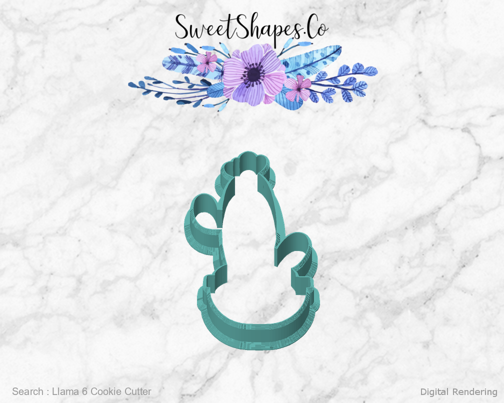 Llama 6 Cookie Cutter — front view