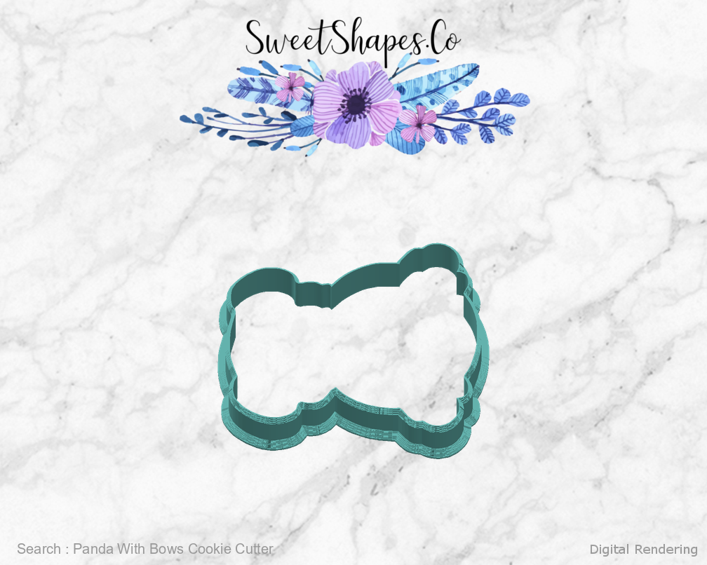 Panda With Bows Cookie Cutter — right view