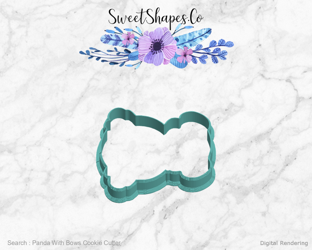 Panda With Bows Cookie Cutter — left view