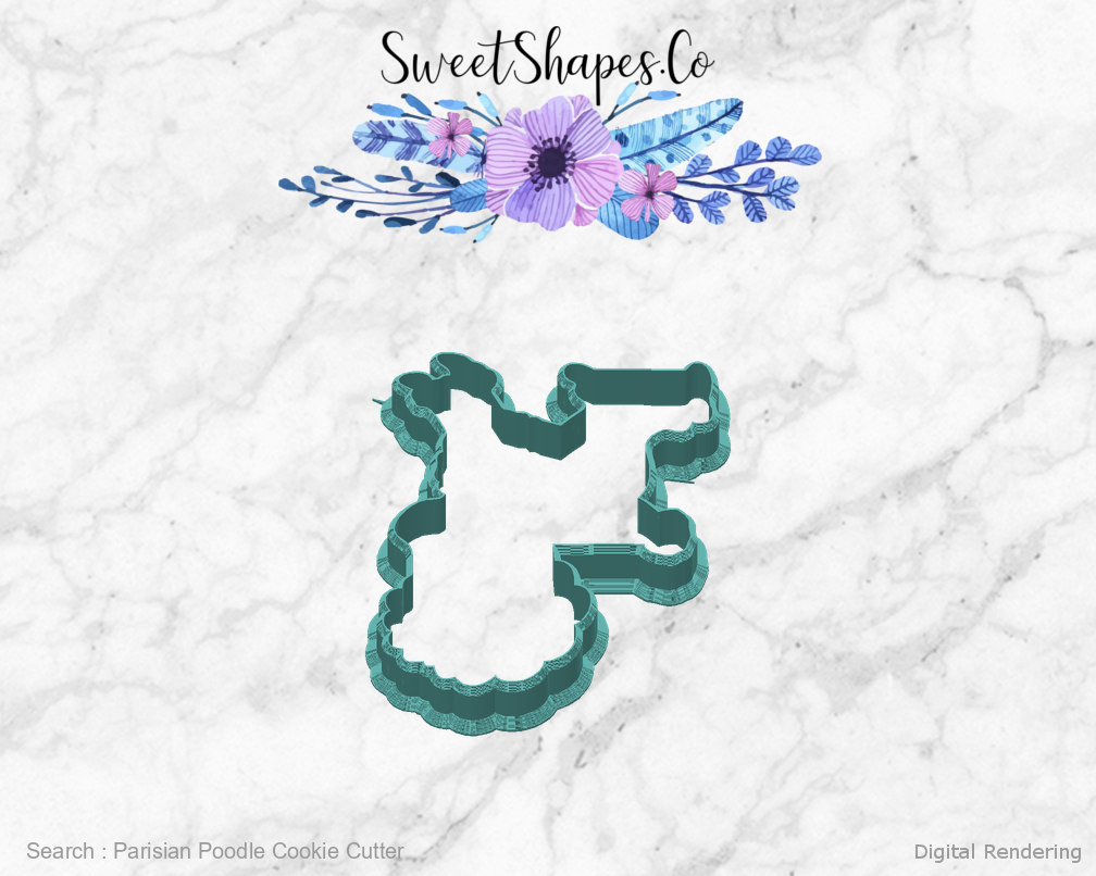 Parisian Poodle Cookie Cutter — back view