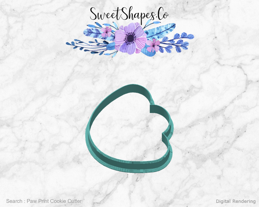 Paw Print Cookie Cutter — right view