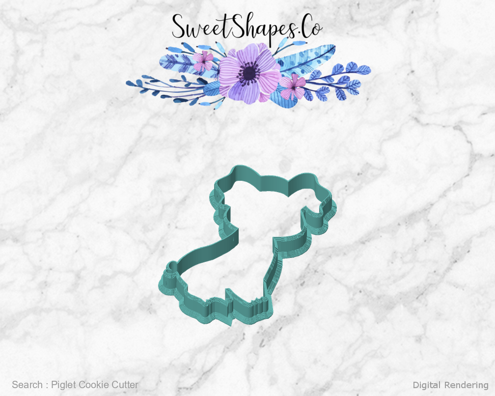 Piglet Cookie Cutter — front view