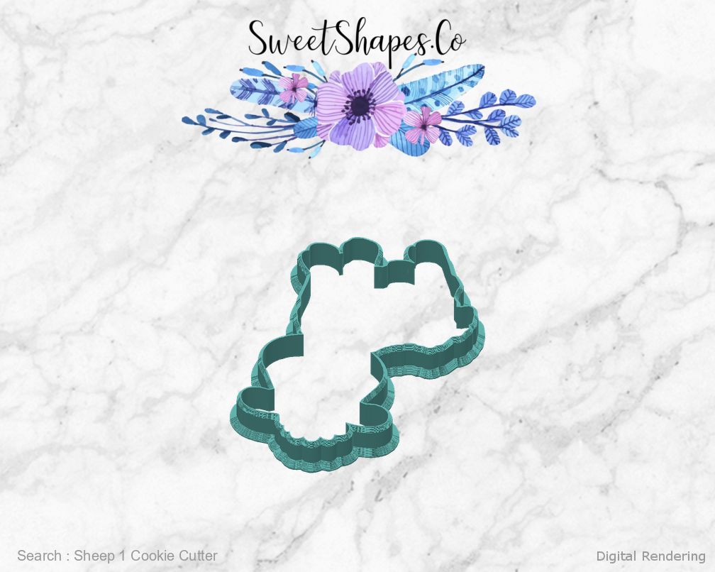 Sheep 1 Cookie Cutter — back view