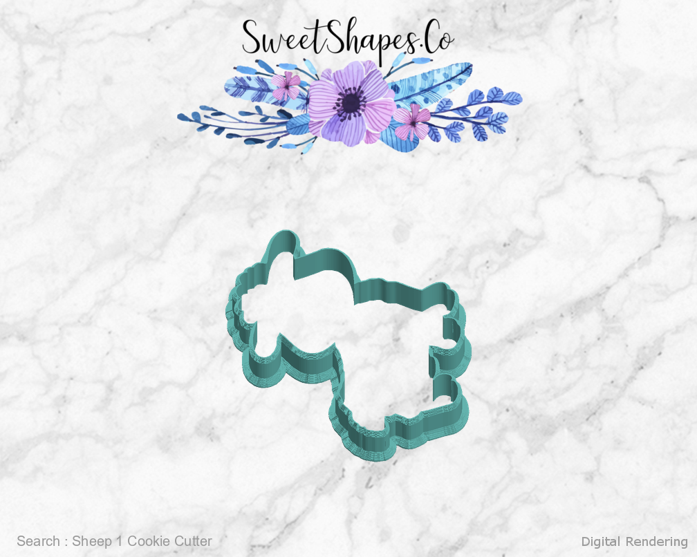 Sheep 1 Cookie Cutter — left view