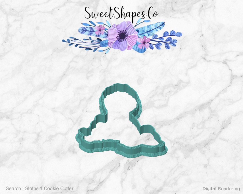 Sloths 1 Cookie Cutter — front view