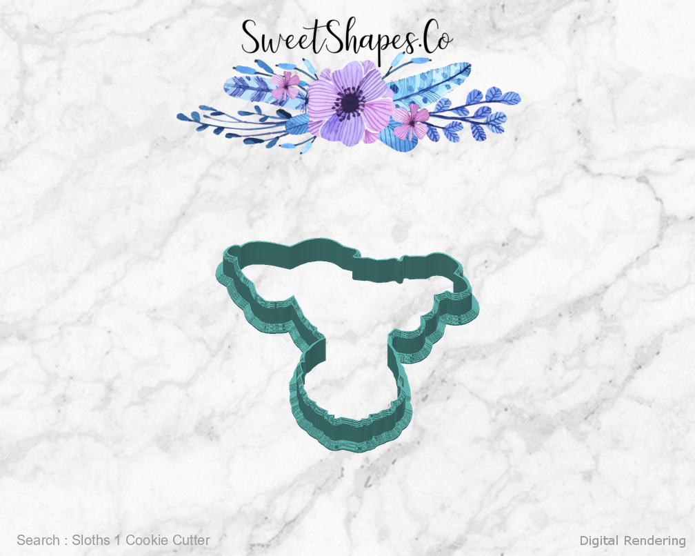 Sloths 1 Cookie Cutter — back view