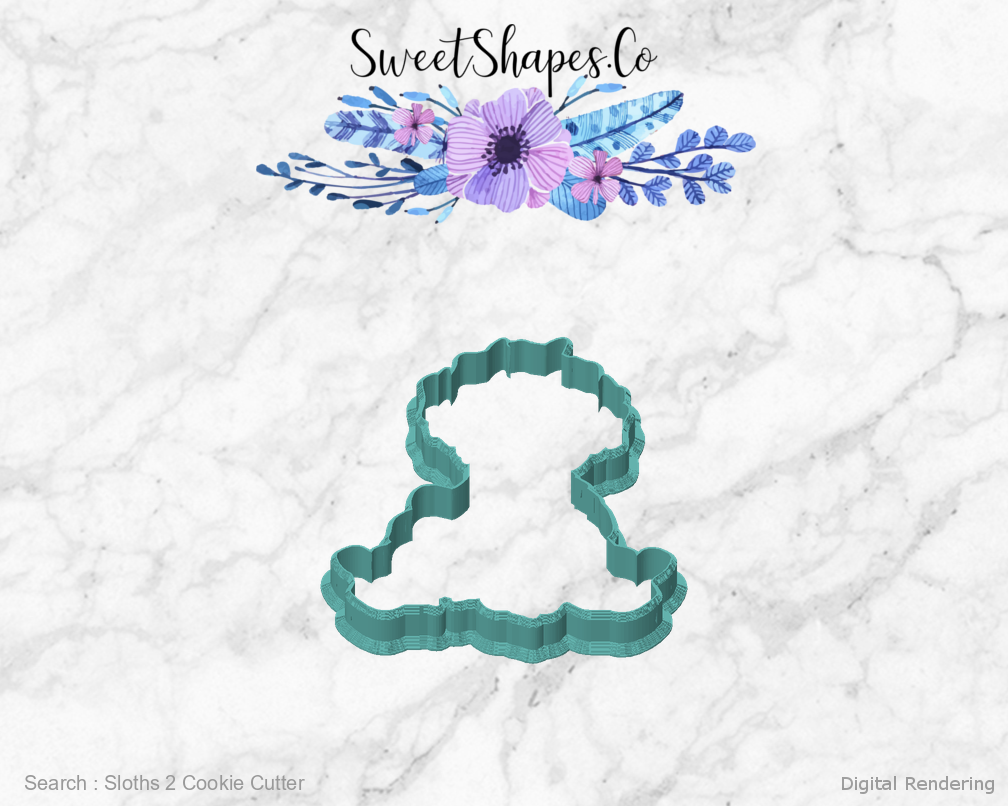 Sloths 2 Cookie Cutter — front view