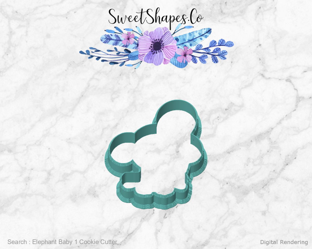 Elephant Baby 1 Cookie Cutter — front view