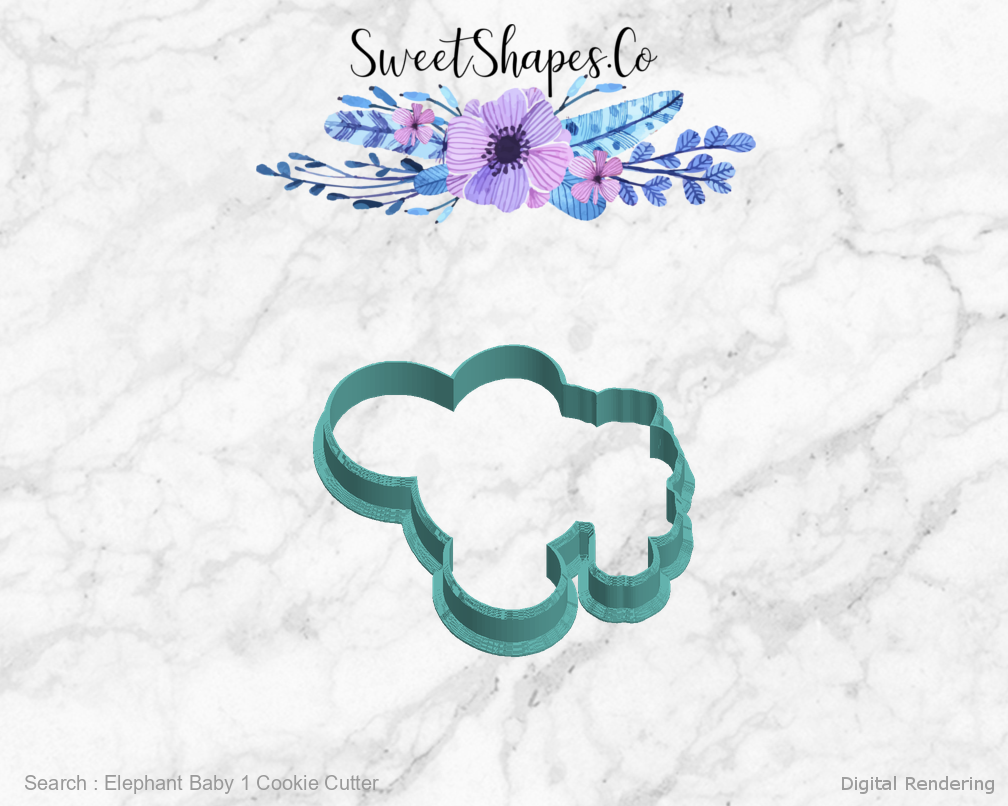 Elephant Baby 1 Cookie Cutter — left view