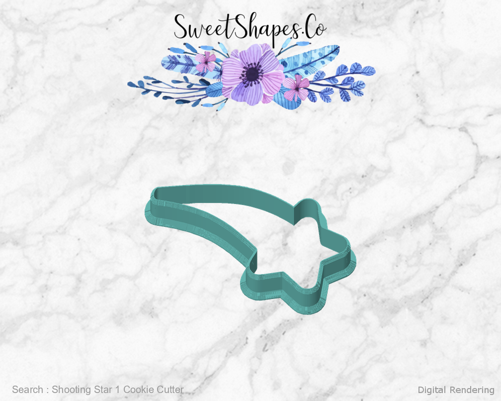 Shooting Star 1 Cookie Cutter — front view