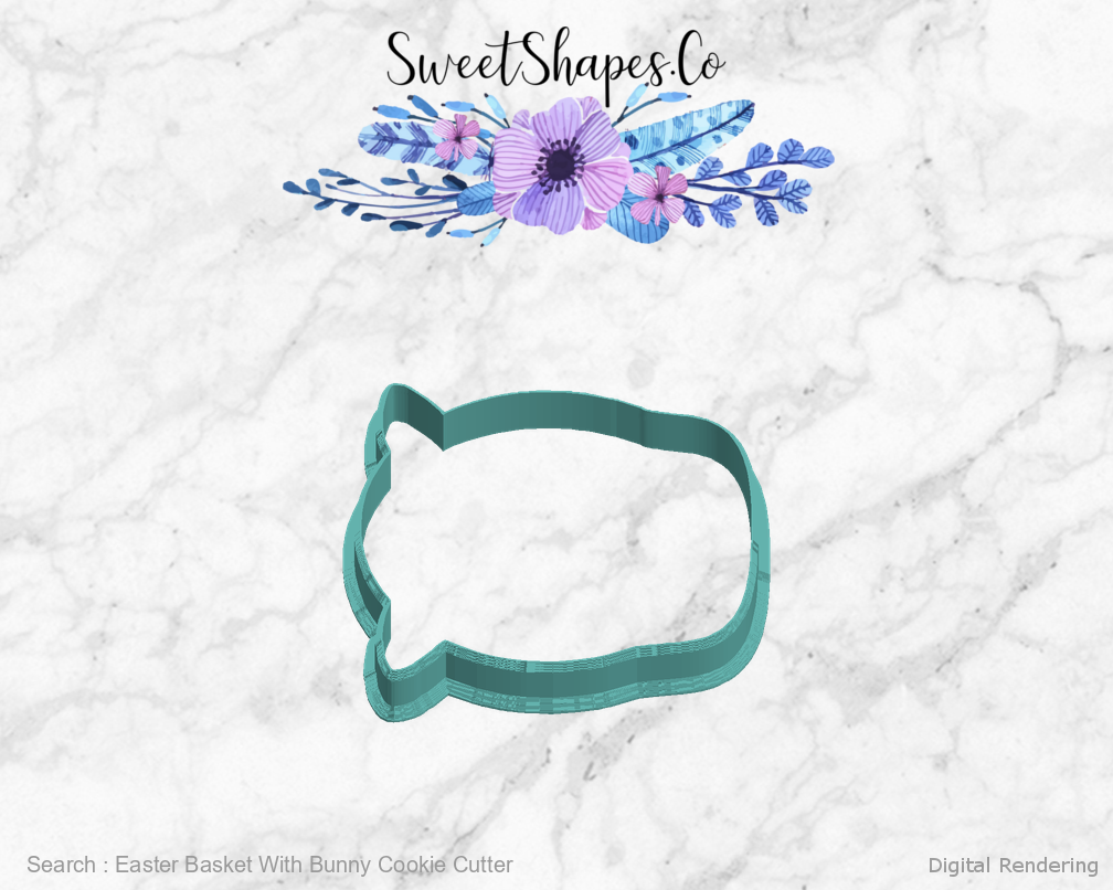 Easter Basket With Bunny Cookie Cutter — left view