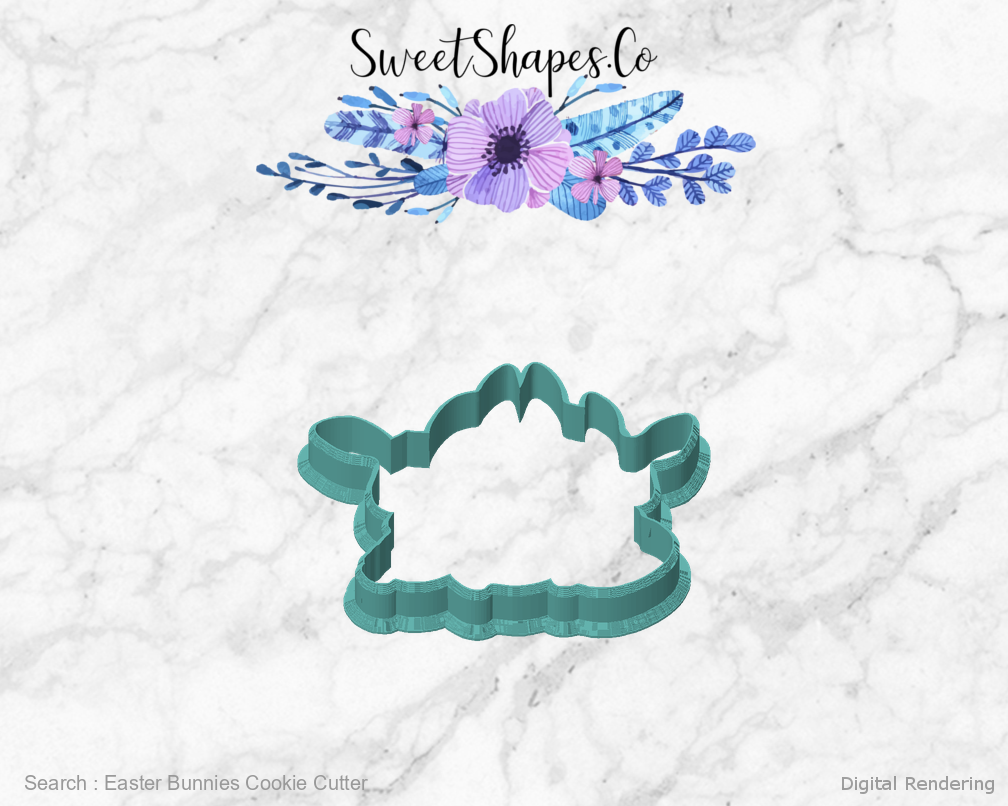 Easter Bunnies Cookie Cutter — front view