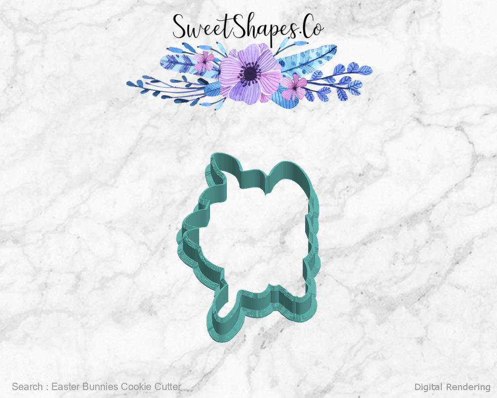 Easter Bunnies Cookie Cutter — left view