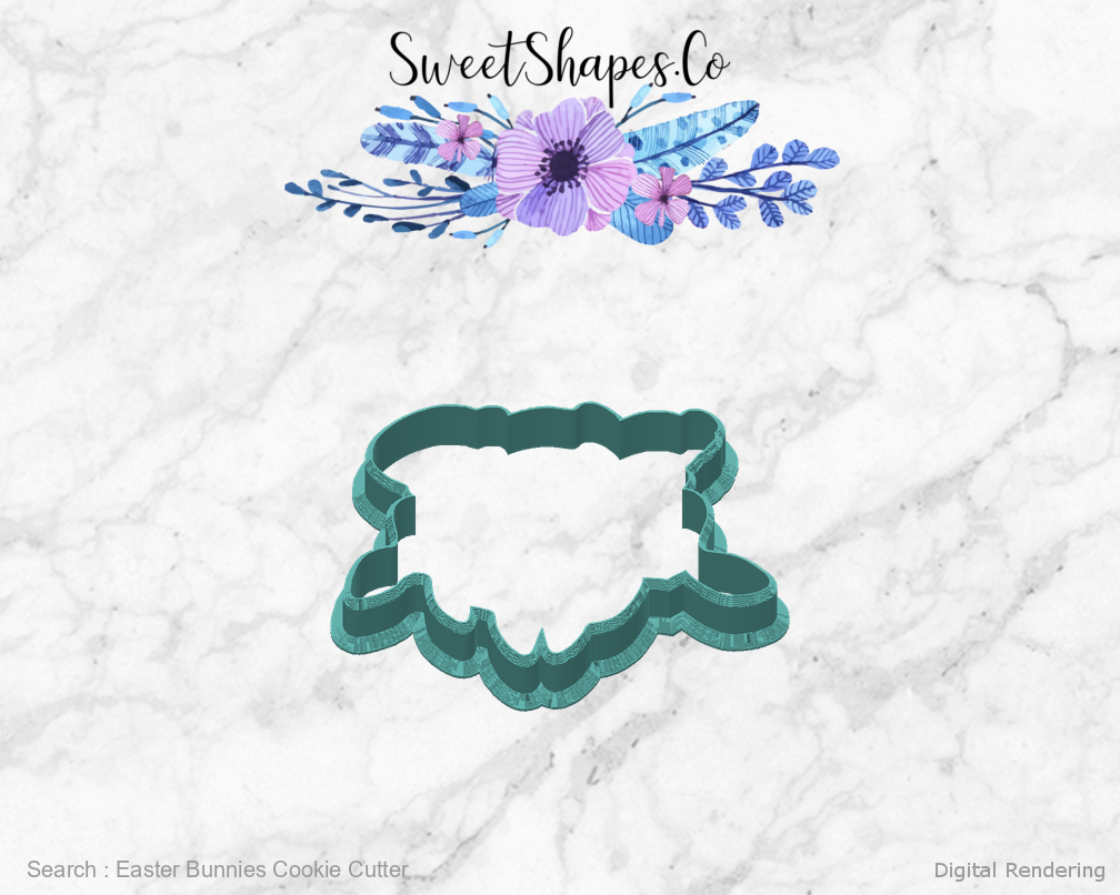 Easter Bunnies Cookie Cutter — back view