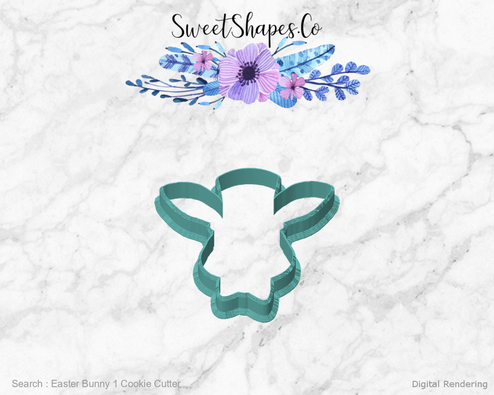 Easter Bunny 1 Cookie Cutter — front view