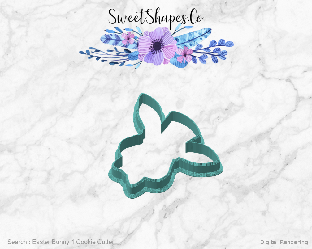Easter Bunny 1 Cookie Cutter — angled front view