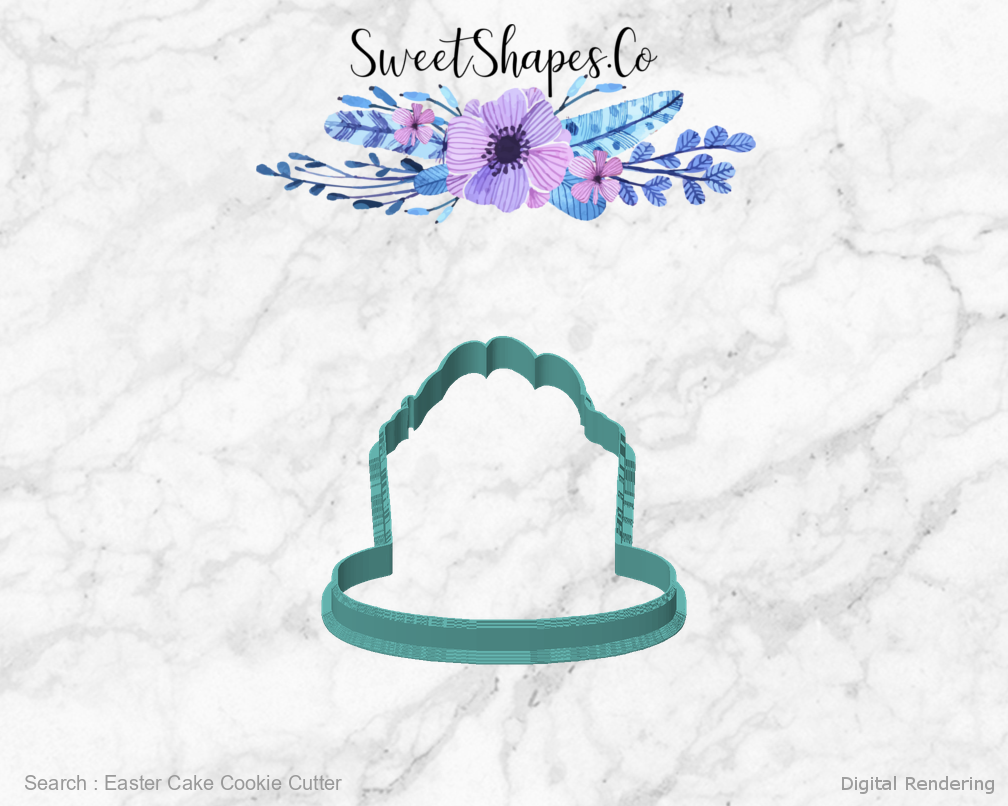 Easter Cake Cookie Cutter — front view