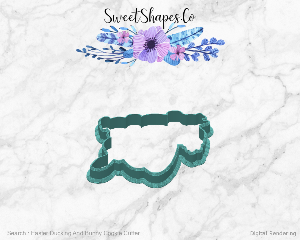Easter Ducking And Bunny Cookie Cutter — back view