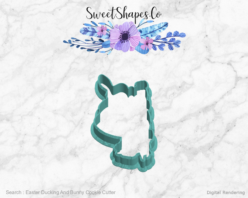 Easter Ducking And Bunny Cookie Cutter — left view