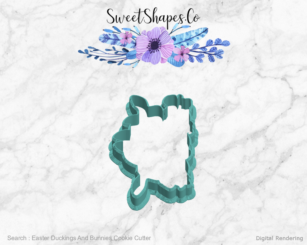Easter Duckings And Bunnies Cookie Cutter — left view