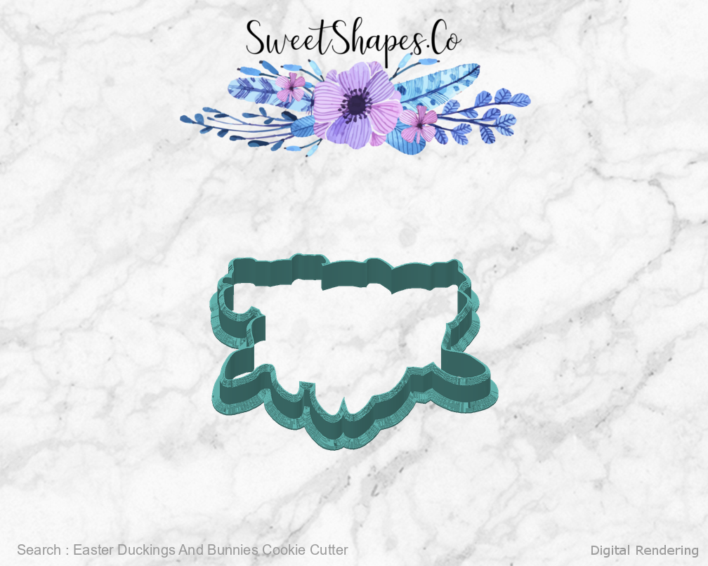 Easter Duckings And Bunnies Cookie Cutter — back view