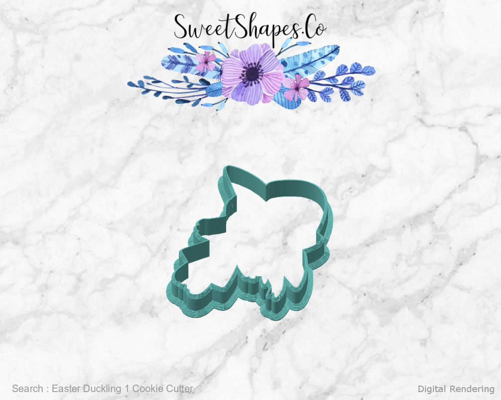 Easter Duckling 1 Cookie Cutter — angled front view
