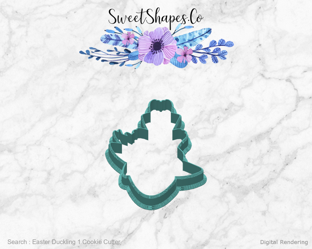 Easter Duckling 1 Cookie Cutter — back view