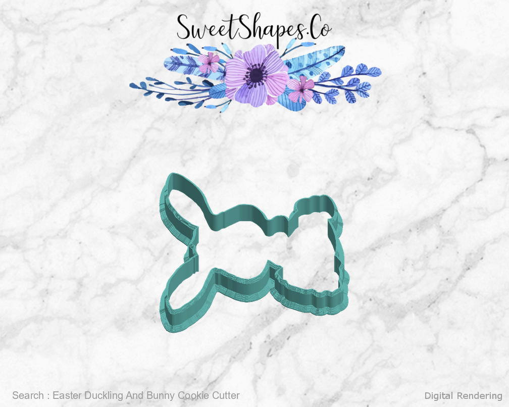 Easter Duckling And Bunny Cookie Cutter — left view