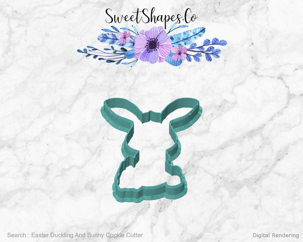Easter Duckling And Bunny Cookie Cutter — front view