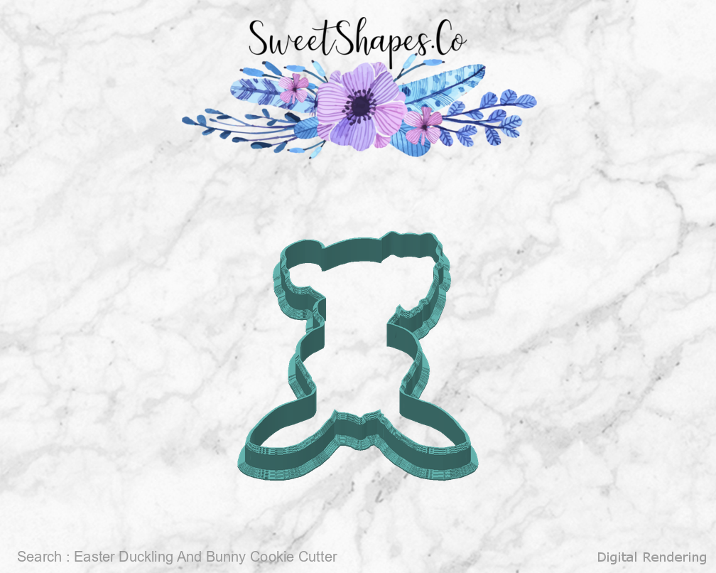 Easter Duckling And Bunny Cookie Cutter — back view
