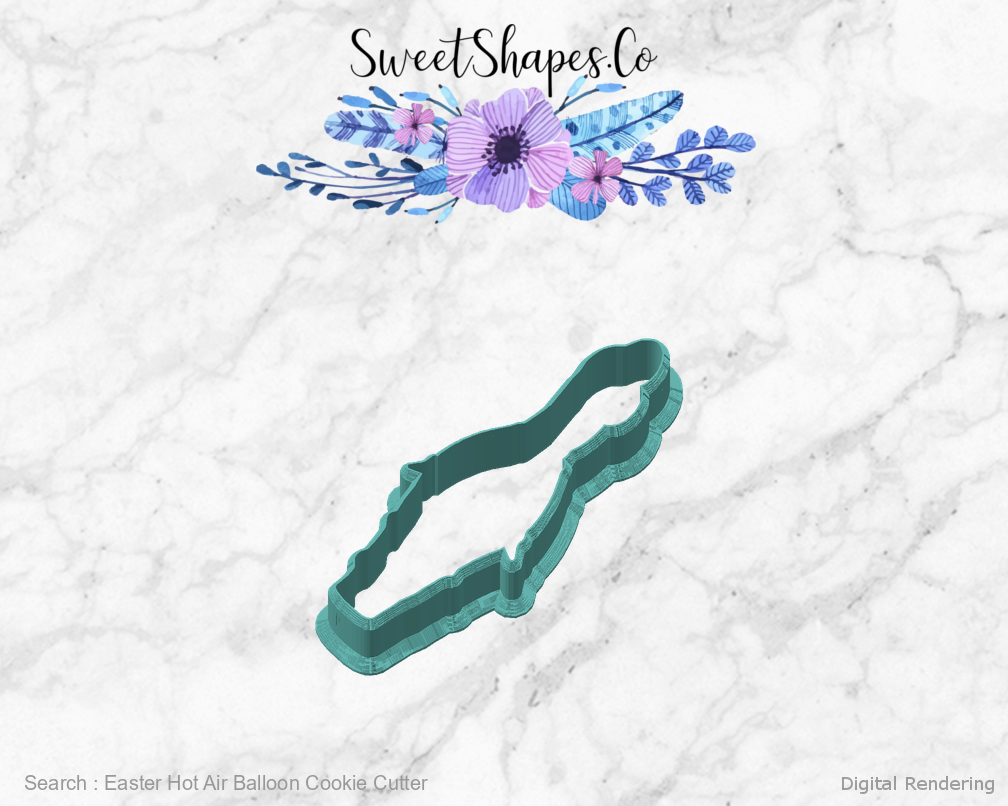 Easter Hot Air Balloon Cookie Cutter — angled front view
