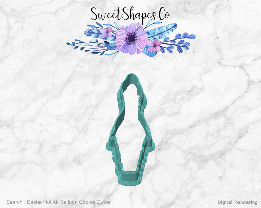 Easter Hot Air Balloon Cookie Cutter — front view