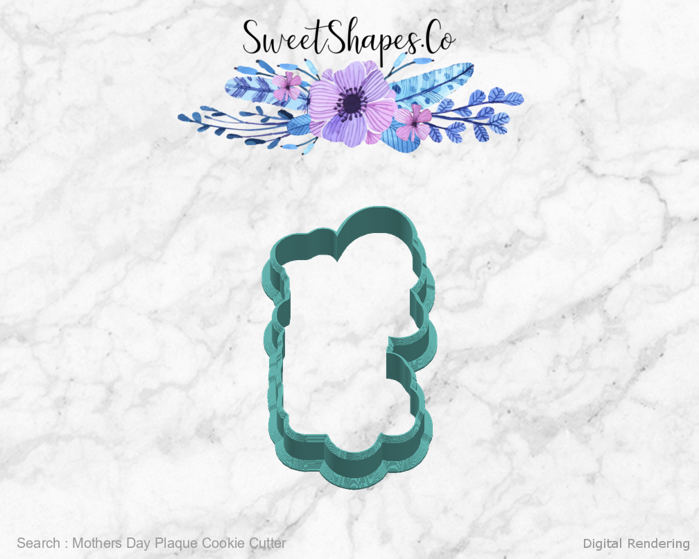 Mothers Day Plaque Cookie Cutter — right view