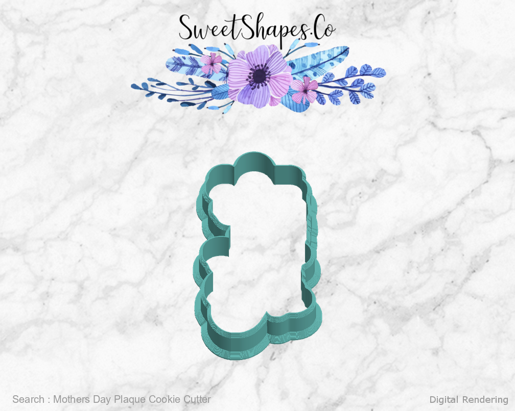 Mothers Day Plaque Cookie Cutter — left view