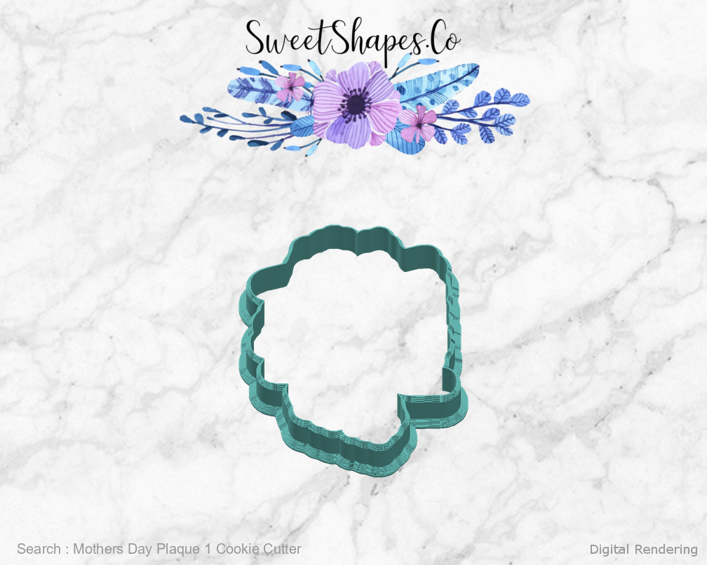 Mothers Day Plaque 1 Cookie Cutter — right view