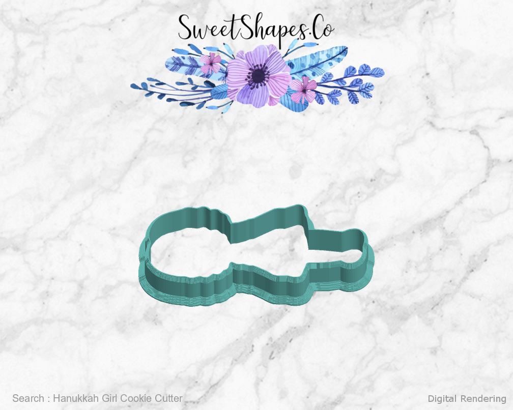 Hanukkah Girl Cookie Cutter — left view