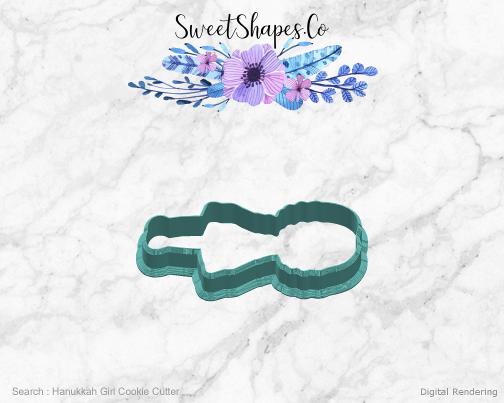 Hanukkah Girl Cookie Cutter — right view