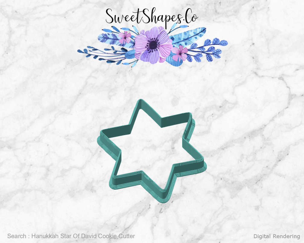 Hanukkah Star Of David Cookie Cutter — angled front view