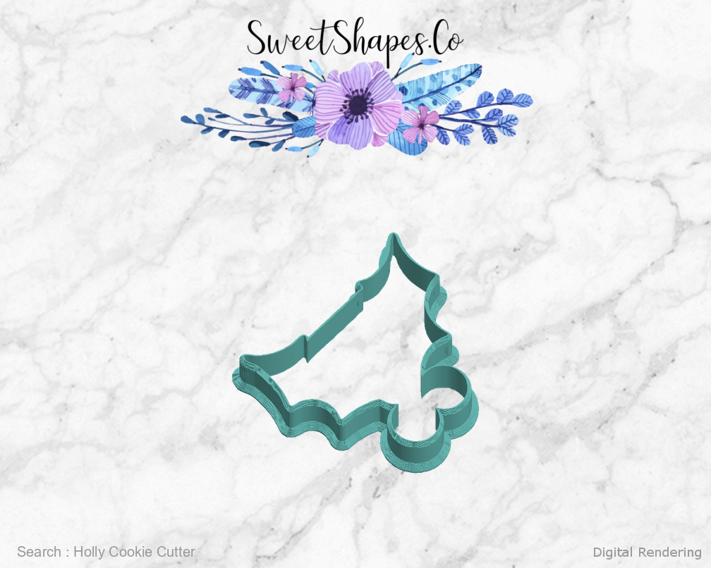 Holly Cookie Cutter — left view