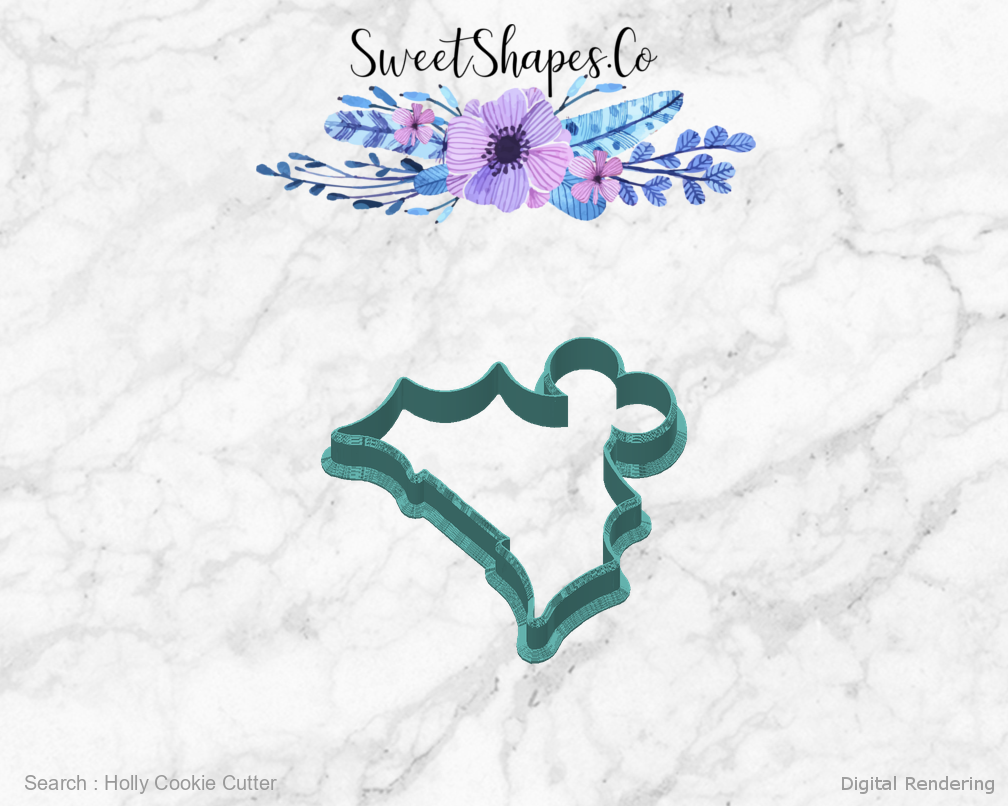 Holly Cookie Cutter — back view